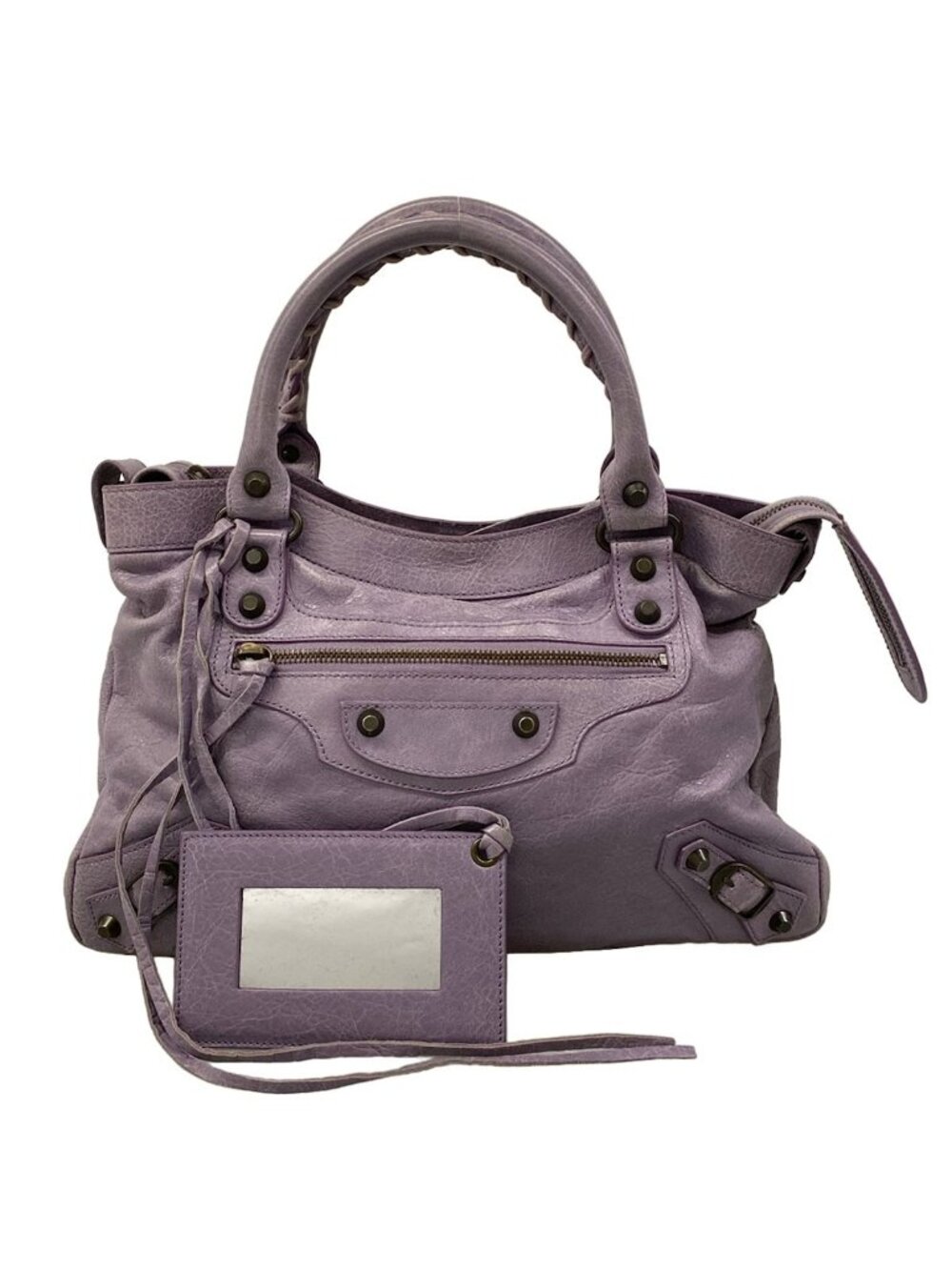 Balenciaga Handbag the Town Light Purple Leather